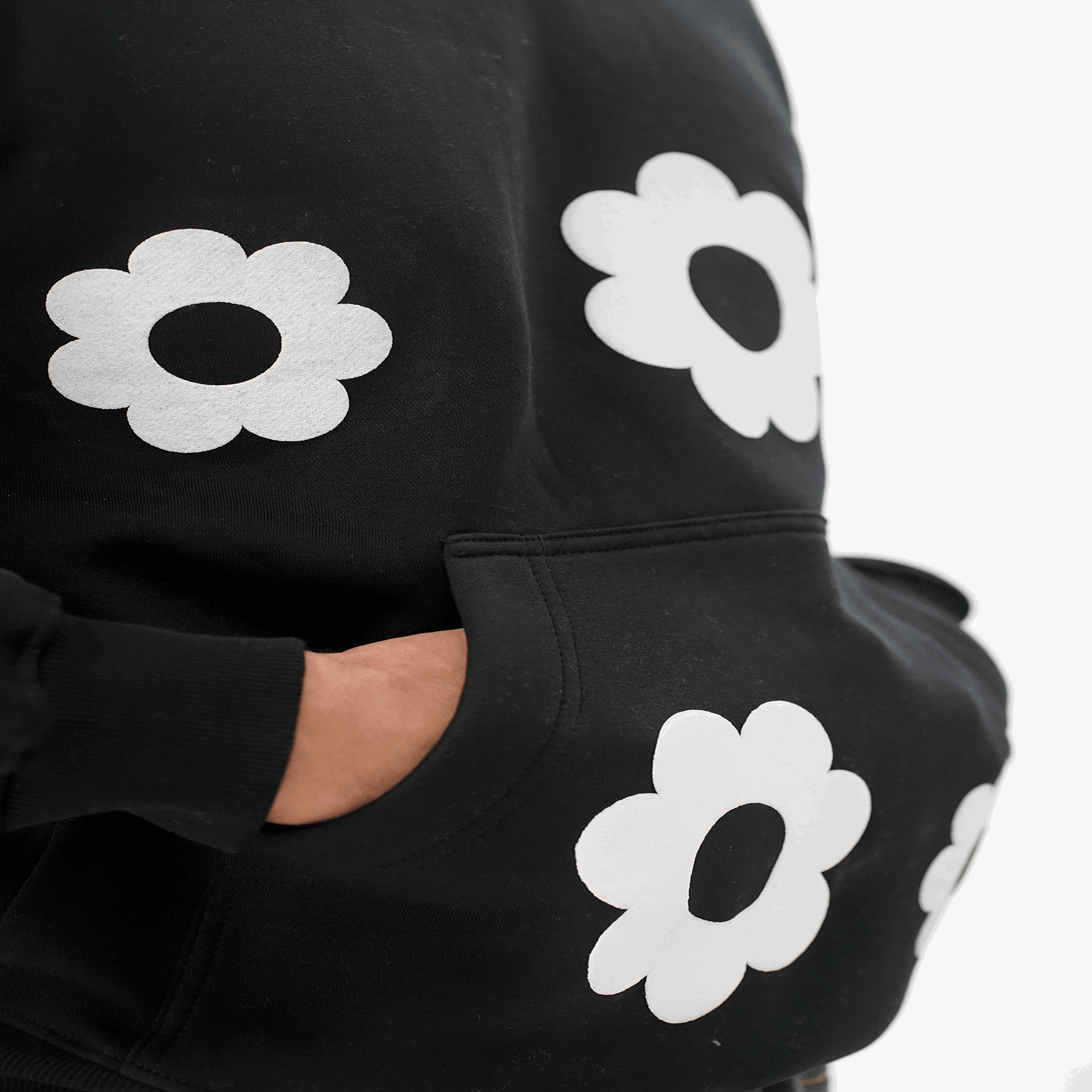 Black Floral Hoodie